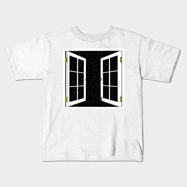 Space Out The Window Kids T-Shirt by edajylix